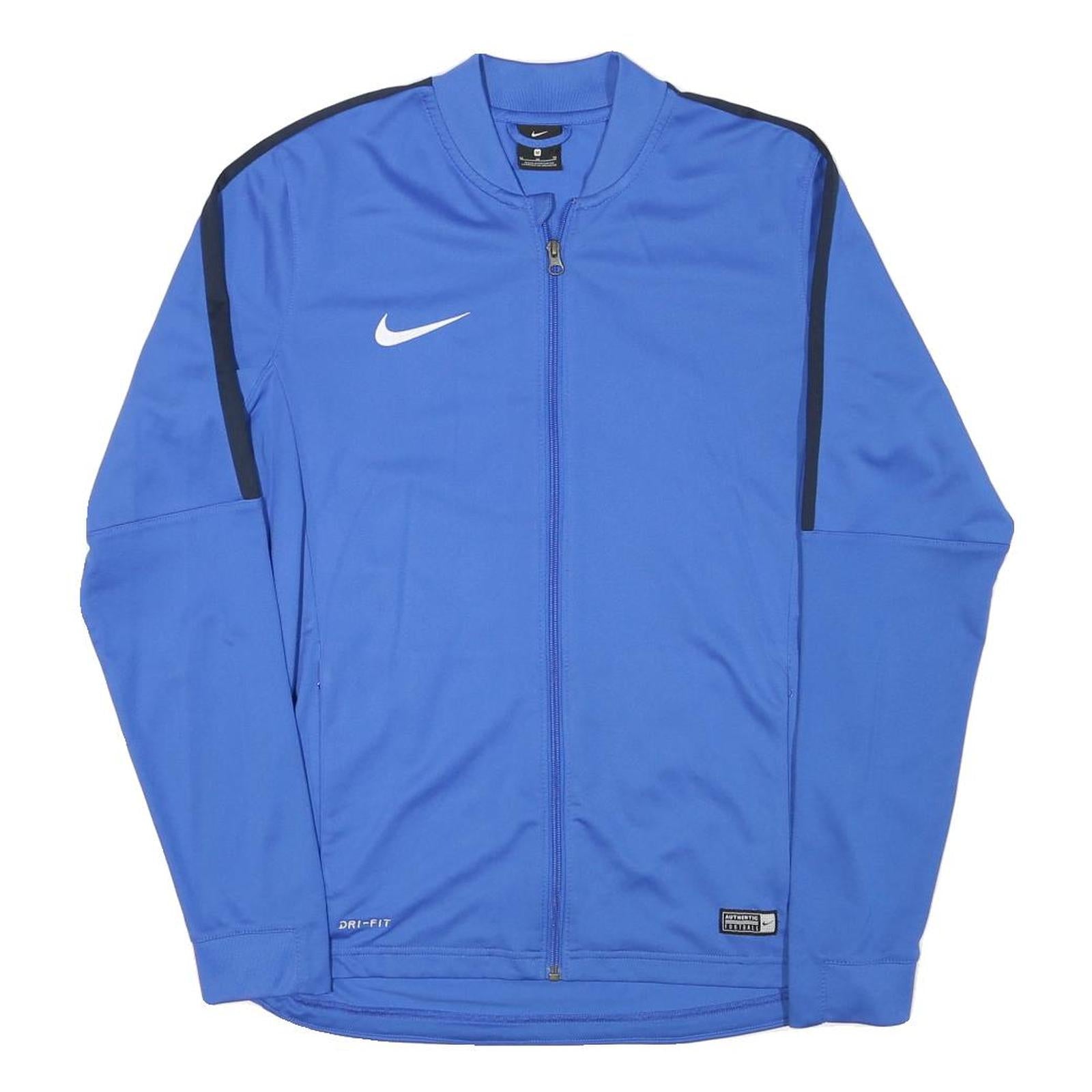 NIKE Mens Blue Jacket M Polyester Blend Plain Sports Zip Activewear