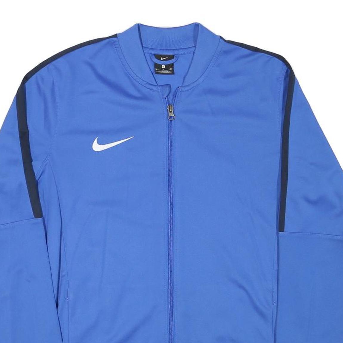 NIKE Mens Blue Jacket M Polyester Blend Plain Sports Zip Activewear