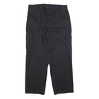 DICKIES Mens Black Cotton Blend Relaxed Straight Trousers W36 L30 Workwear Cargo