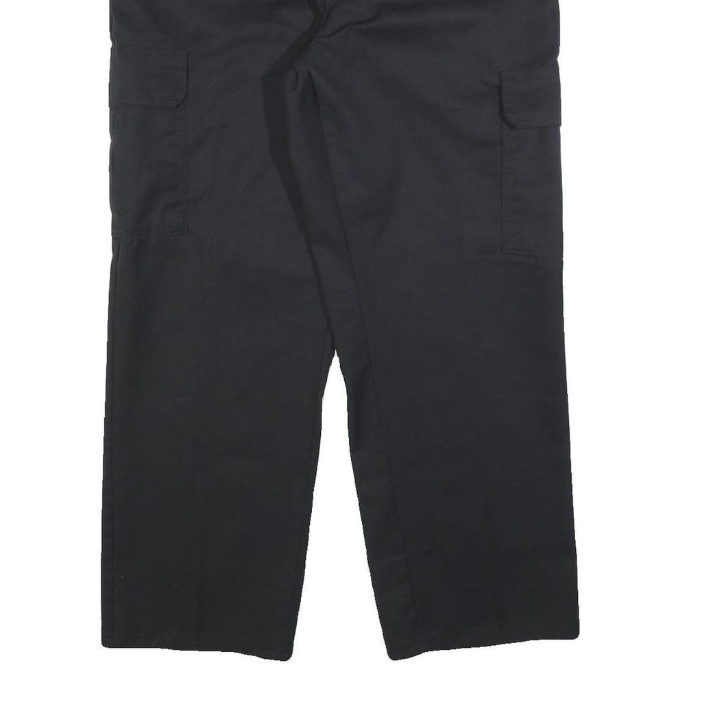 DICKIES Mens Black Cotton Blend Relaxed Straight Trousers W36 L30 Workwear Cargo