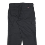 DICKIES Mens Black Cotton Blend Relaxed Straight Trousers W36 L30 Workwear Cargo