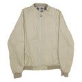 Mens Beige Bomber Jacket M Polyester Blend Plain Zip Closure Casual Outerwear
