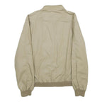 Mens Beige Bomber Jacket M Polyester Blend Plain Zip Closure Casual Outerwear