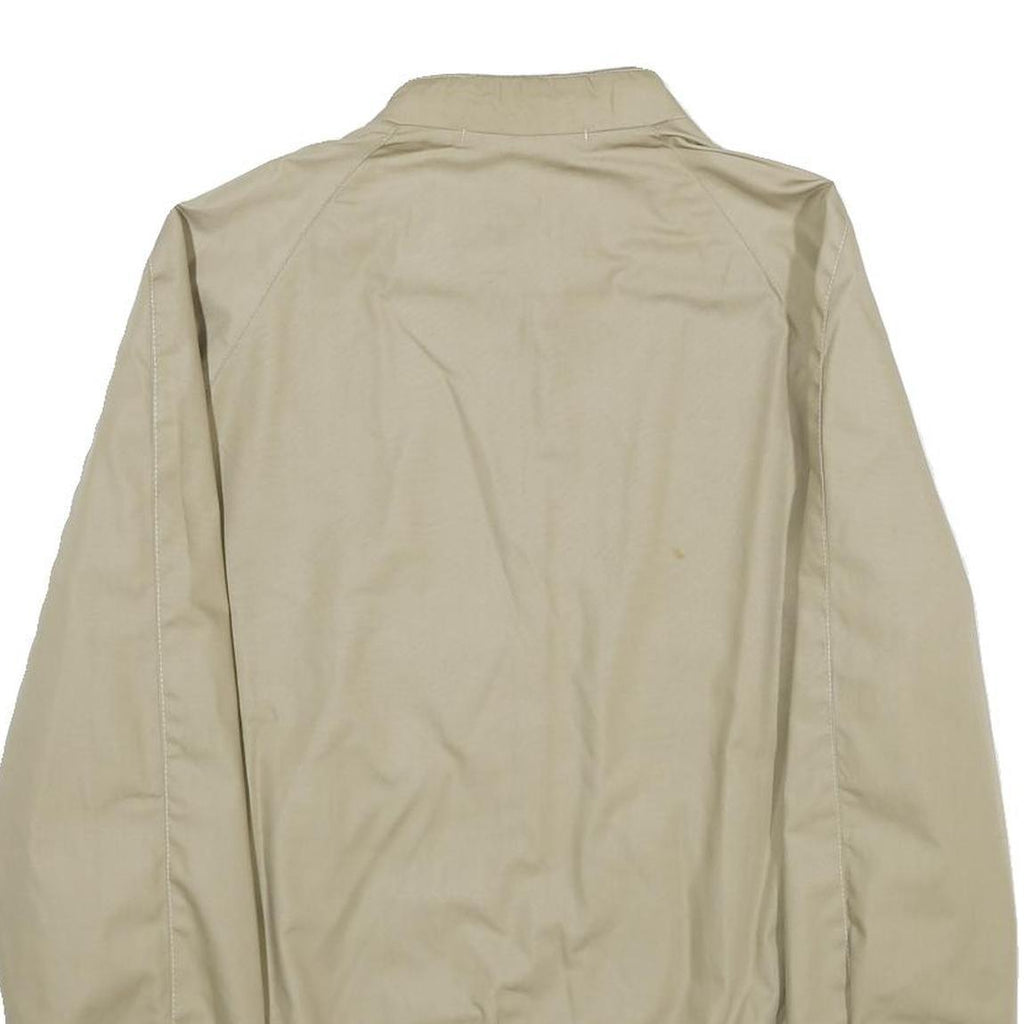 Mens Beige Bomber Jacket M Polyester Blend Plain Zip Closure Casual Outerwear