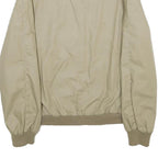 Mens Beige Bomber Jacket M Polyester Blend Plain Zip Closure Casual Outerwear