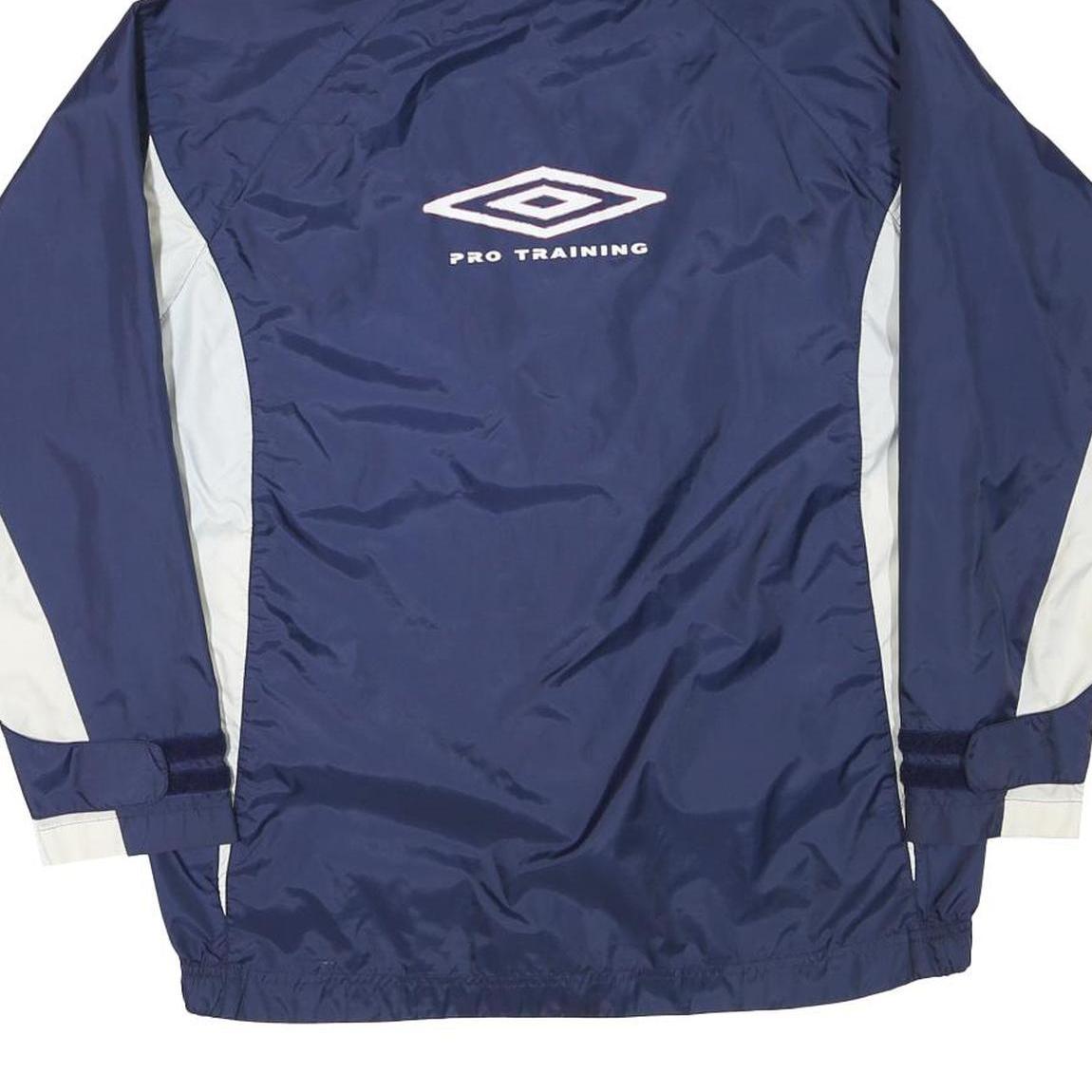 UMBRO Mens Navy & White Pro Training Zip Jacket XL Polyester Blend Sportswear