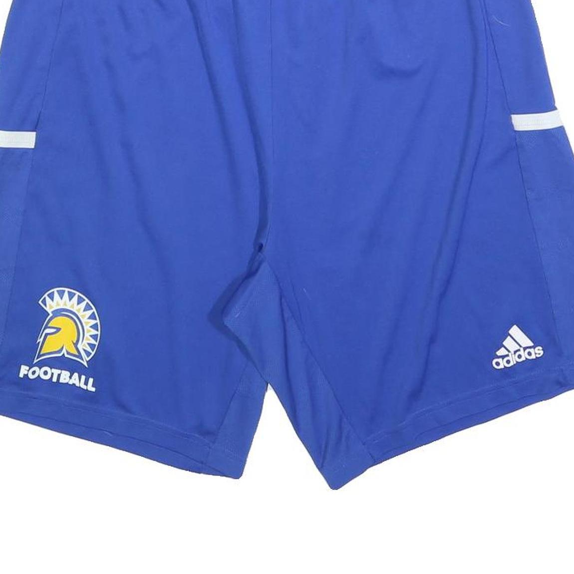 ADIDAS Mens Shorts Blue Football XL W32 Sports Polyester Athletic
