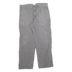 CARHARTT Mens Cotton Blend Loose Grey Trousers W34 L30 Workwear Utility Zip