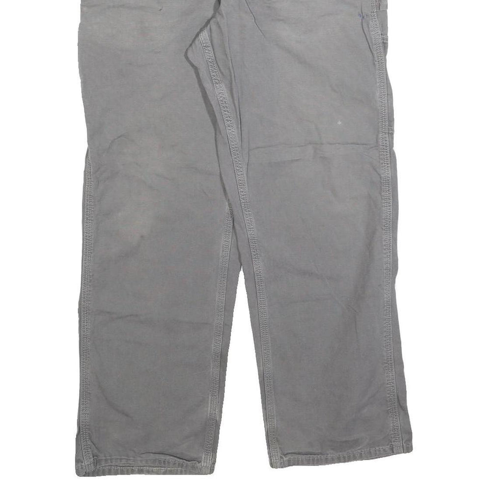 CARHARTT Mens Cotton Blend Loose Grey Trousers W34 L30 Workwear Utility Zip