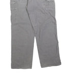 CARHARTT Mens Cotton Blend Loose Grey Trousers W34 L30 Workwear Utility Zip