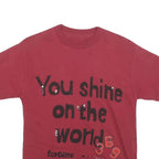 Womens Red Graphic T-Shirt S Short Sleeve Crew Neck Stars Shine