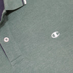 CHAMPION Mens Green Polo Shirt XL Cotton Blend Basic Short Sleeve Classic