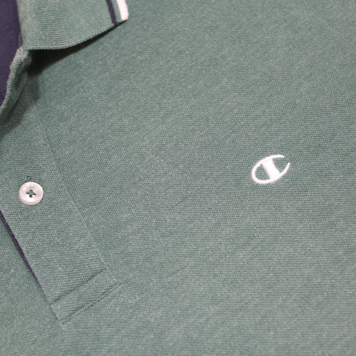 CHAMPION Mens Green Polo Shirt XL Cotton Blend Basic Short Sleeve Classic