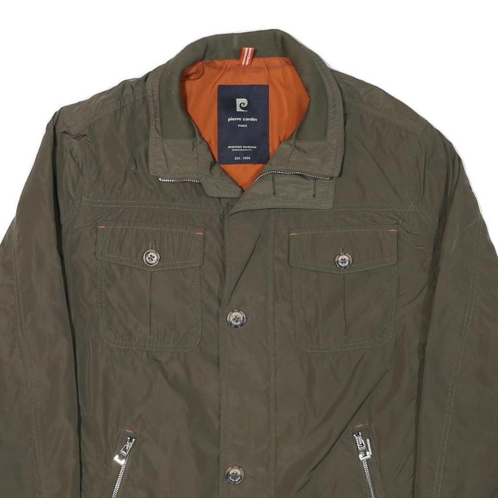 PIERRE CARDIN Mens Green Zip Jacket M Polyester Blend Casual Outerwear
