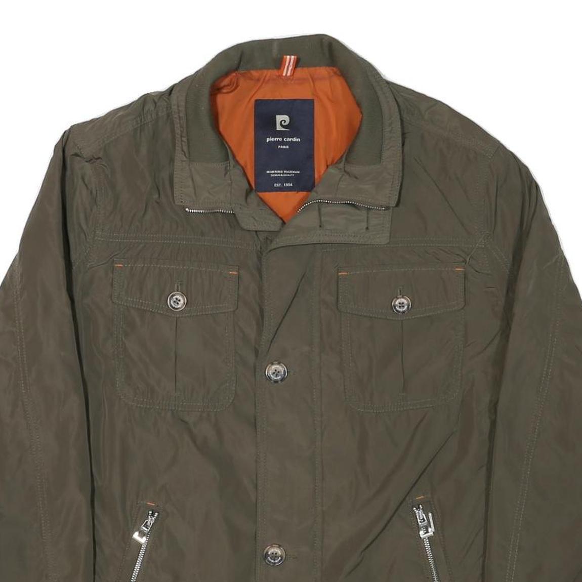 PIERRE CARDIN Mens Green Zip Jacket M Polyester Blend Casual Outerwear