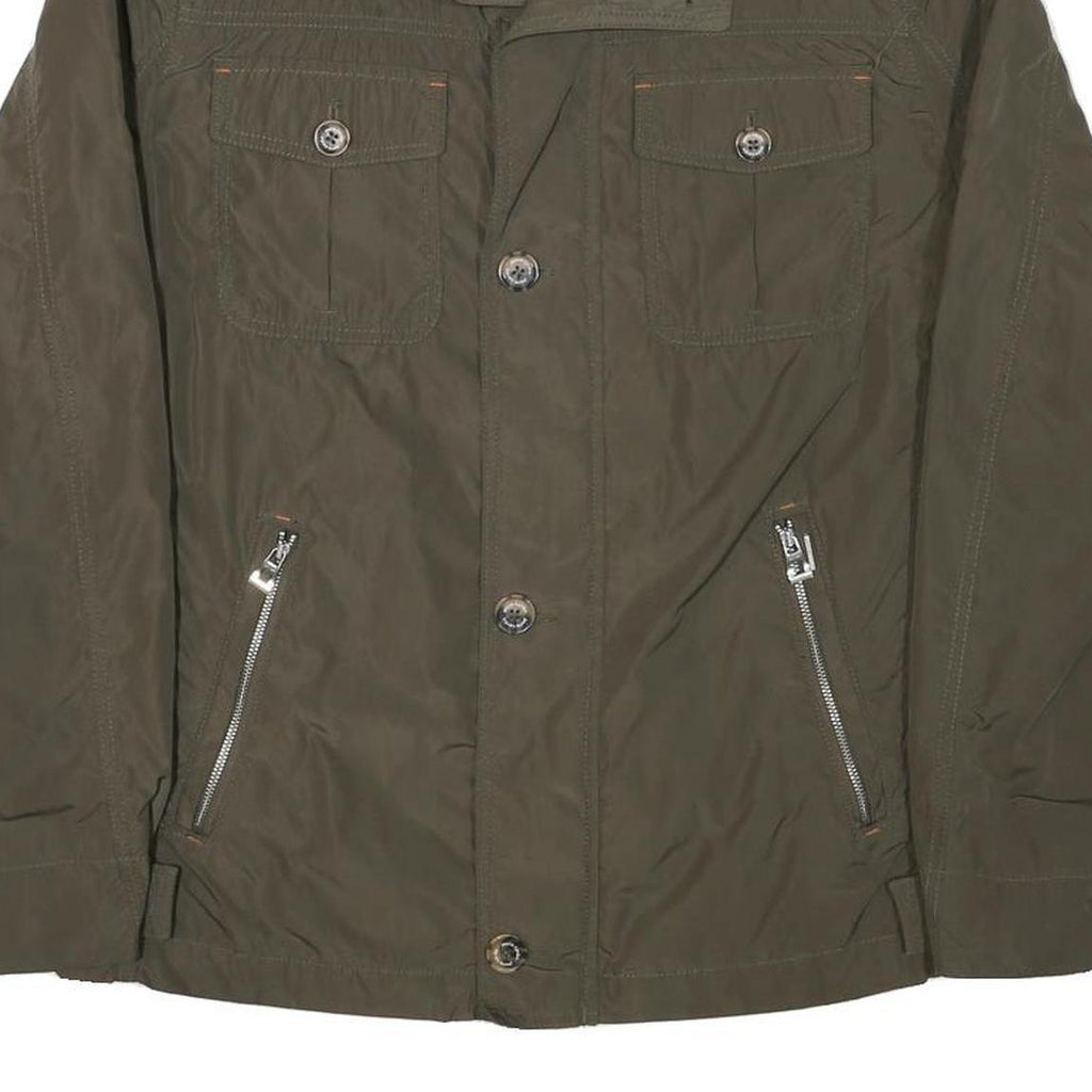 PIERRE CARDIN Mens Green Zip Jacket M Polyester Blend Casual Outerwear