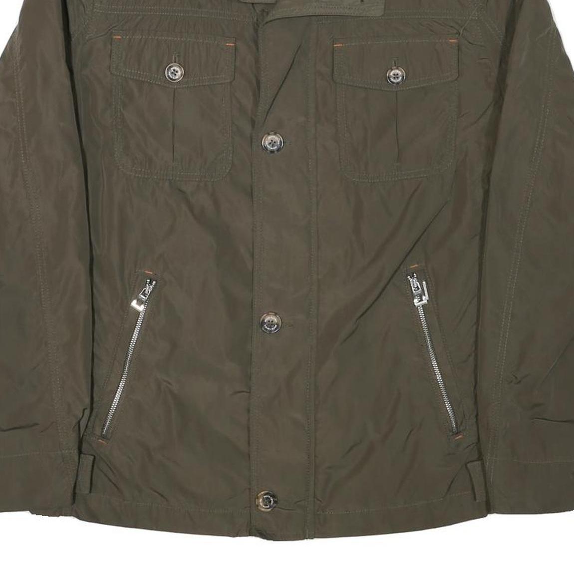 PIERRE CARDIN Mens Green Zip Jacket M Polyester Blend Casual Outerwear