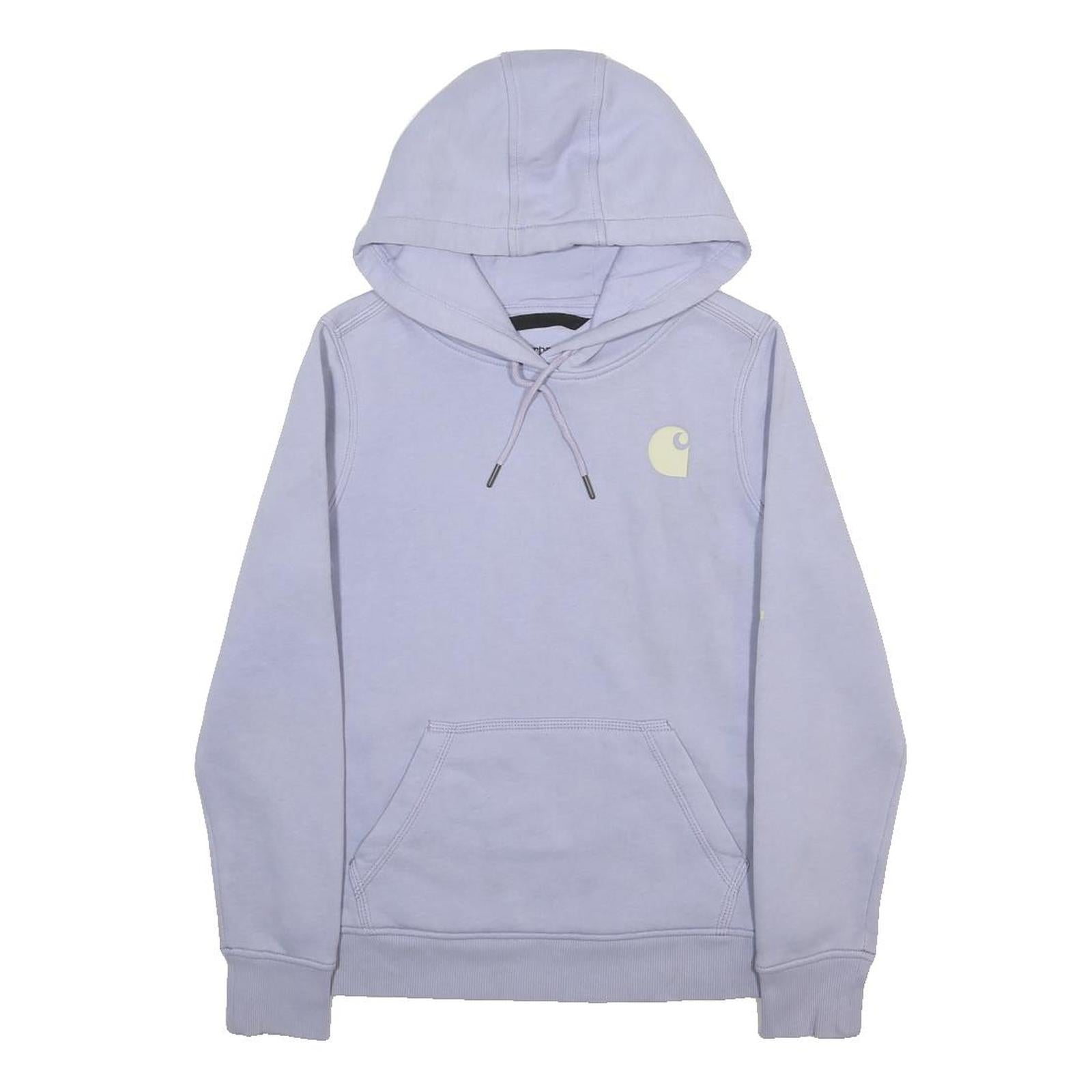 CARHARTT Womens Lilac Hoodie XS Printed Logo Sleeve Casual Pullover Sweatshirt