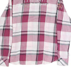 SPIRIT Womens Pink & Grey Check Shirt L Cotton Blend Casual Plaid Long Sleeve
