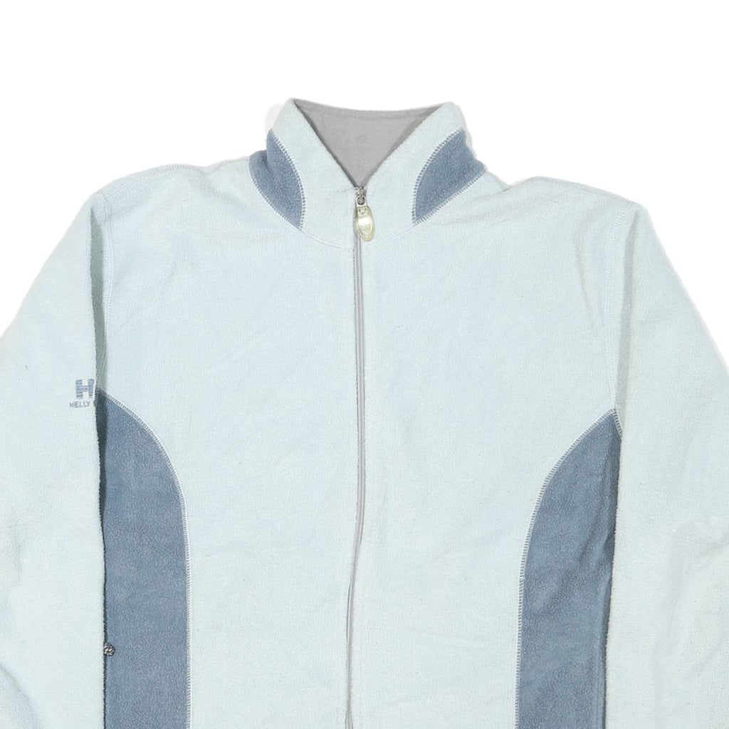 HELLY HANSEN Womens Blue & Grey Outdoor Jacket L Polyester Fleece Colourblock