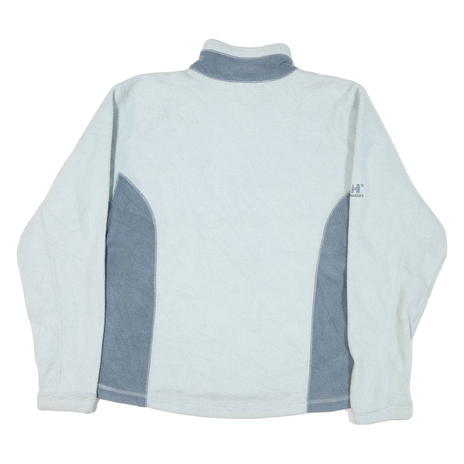 HELLY HANSEN Womens Blue & Grey Outdoor Jacket L Polyester Fleece Colourblock