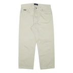 VALENTINO Mens Cotton Blend Beige Regular Fit Straight Leg Trousers W34 L27