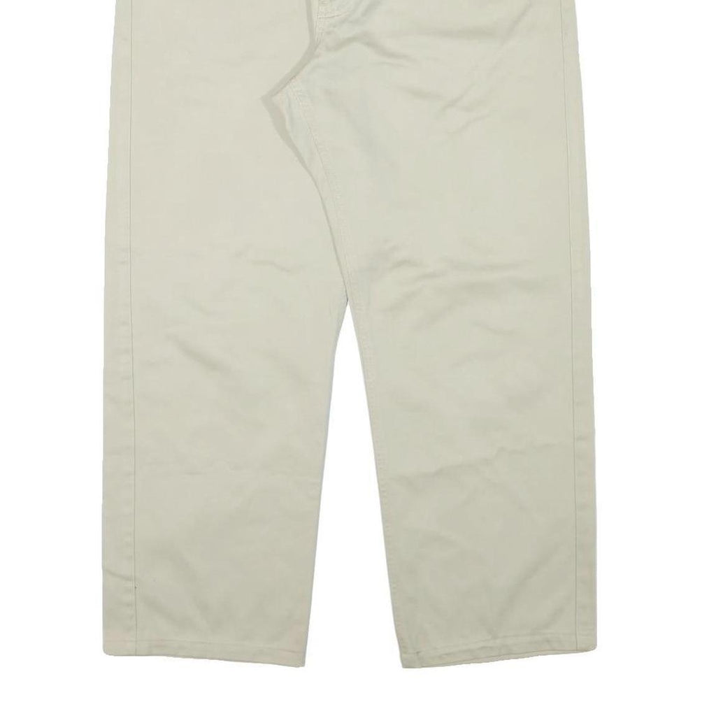 VALENTINO Mens Cotton Blend Beige Regular Fit Straight Leg Trousers W34 L27