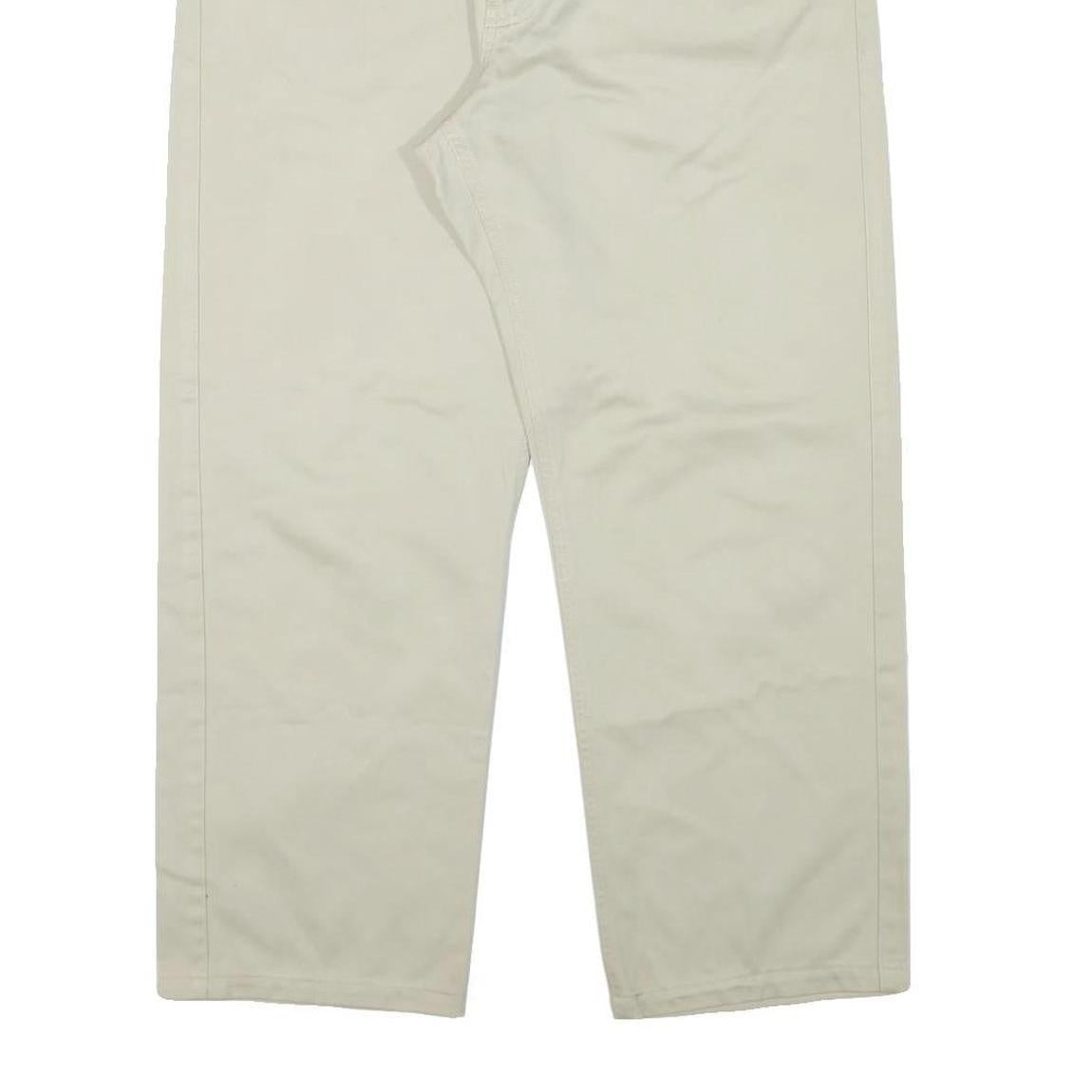 VALENTINO Mens Cotton Blend Beige Regular Fit Straight Leg Trousers W34 L27