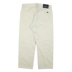 VALENTINO Mens Cotton Blend Beige Regular Fit Straight Leg Trousers W34 L27