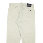 VALENTINO Mens Cotton Blend Beige Regular Fit Straight Leg Trousers W34 L27
