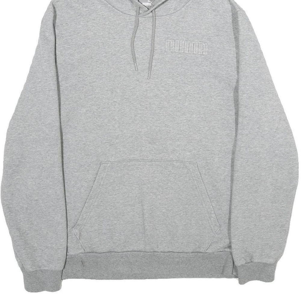 PUMA Mens Grey Hoodie M Cotton Blend Pullover Casual Sportswear