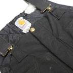 CARHARTT Insulated Mens Black Cotton Blend Dungarees 2XL W44 L28 Workwear