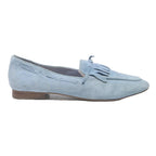DUNE Womens Blue Leather Loafer UK 8 Tassel Detail Slip On Flat Shoes