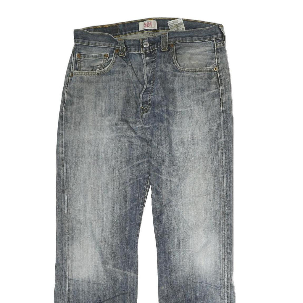 LEVI'S 501 Mens Jeans Blue Regular Straight Denim Medium W32 L30 Classic Fit Zip