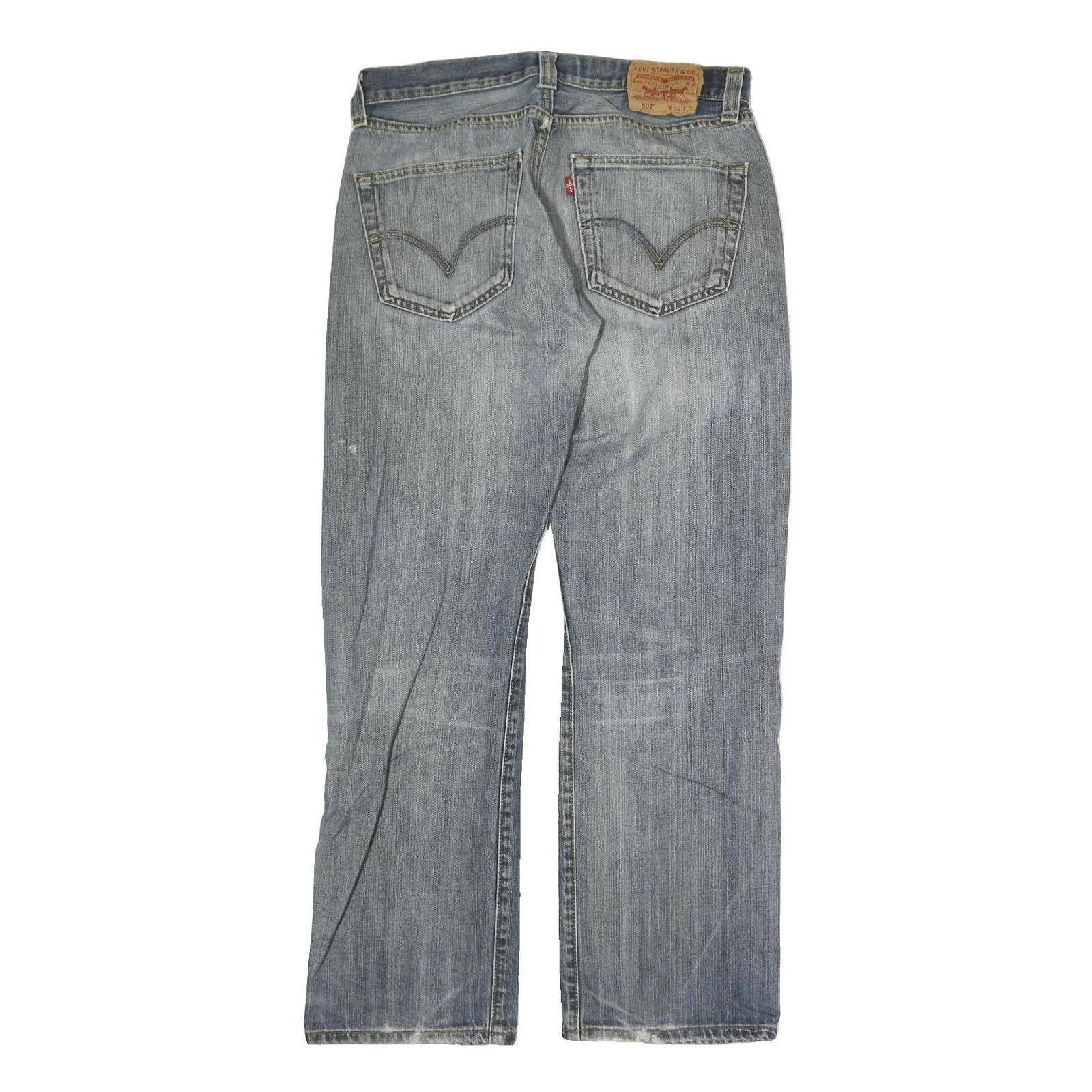 LEVI'S 501 Mens Jeans Blue Regular Straight Denim Medium W32 L30 Classic Fit Zip