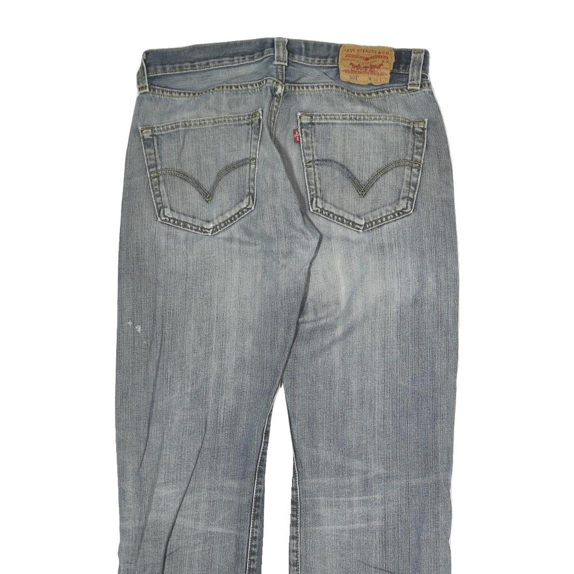 LEVI'S 501 Mens Jeans Blue Regular Straight Denim Medium W32 L30 Classic Fit Zip