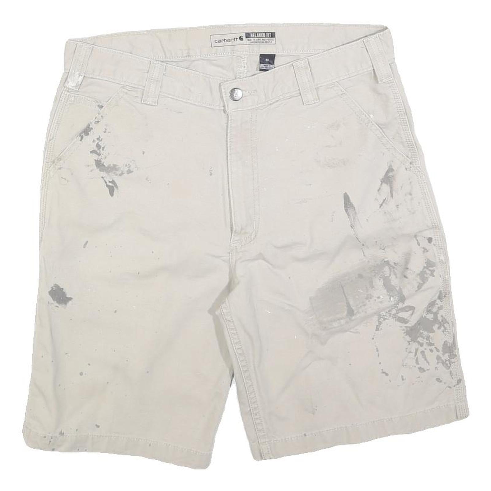 CARHARTT Mens Shorts Beige Casual Cotton Blend Relaxed Fit M W33 Workwear