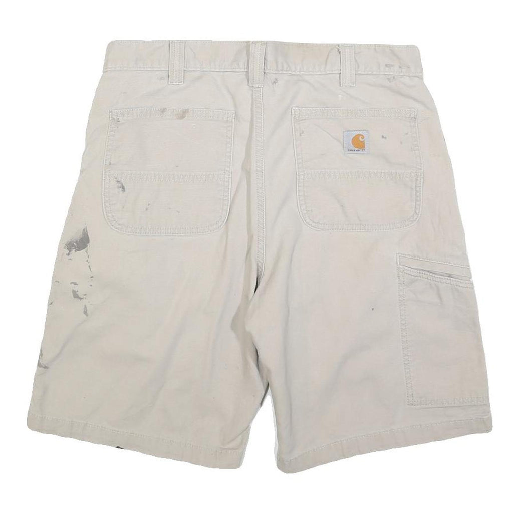 CARHARTT Mens Shorts Beige Casual Cotton Blend Relaxed Fit M W33 Workwear