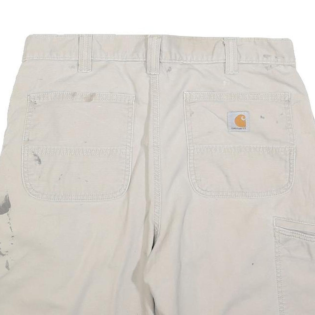 CARHARTT Mens Shorts Beige Casual Cotton Blend Relaxed Fit M W33 Workwear