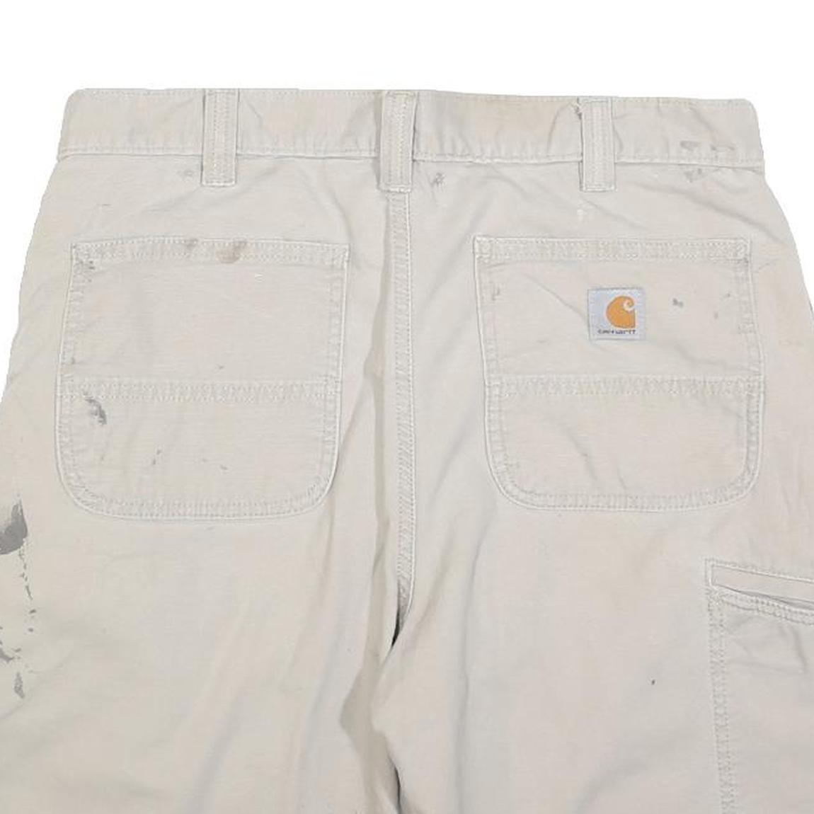 CARHARTT Mens Shorts Beige Casual Cotton Blend Relaxed Fit M W33 Workwear