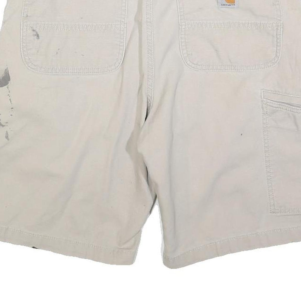 CARHARTT Mens Shorts Beige Casual Cotton Blend Relaxed Fit M W33 Workwear