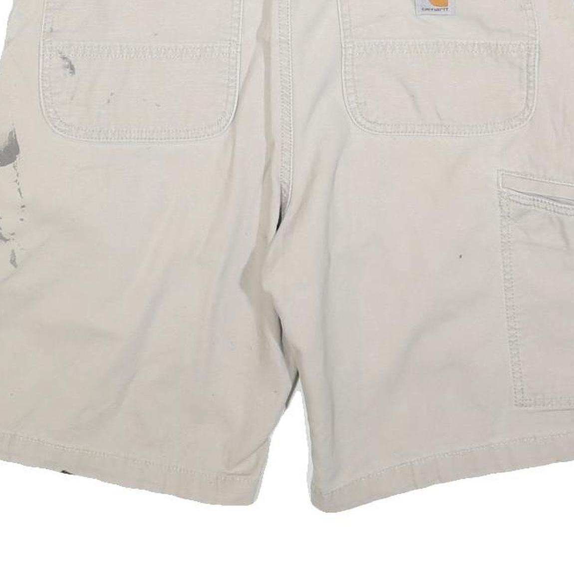 CARHARTT Mens Shorts Beige Casual Cotton Blend Relaxed Fit M W33 Workwear