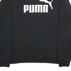 PUMA Mens Black Cotton Blend Crew Neck Sweatshirt M Logo Printed Casual