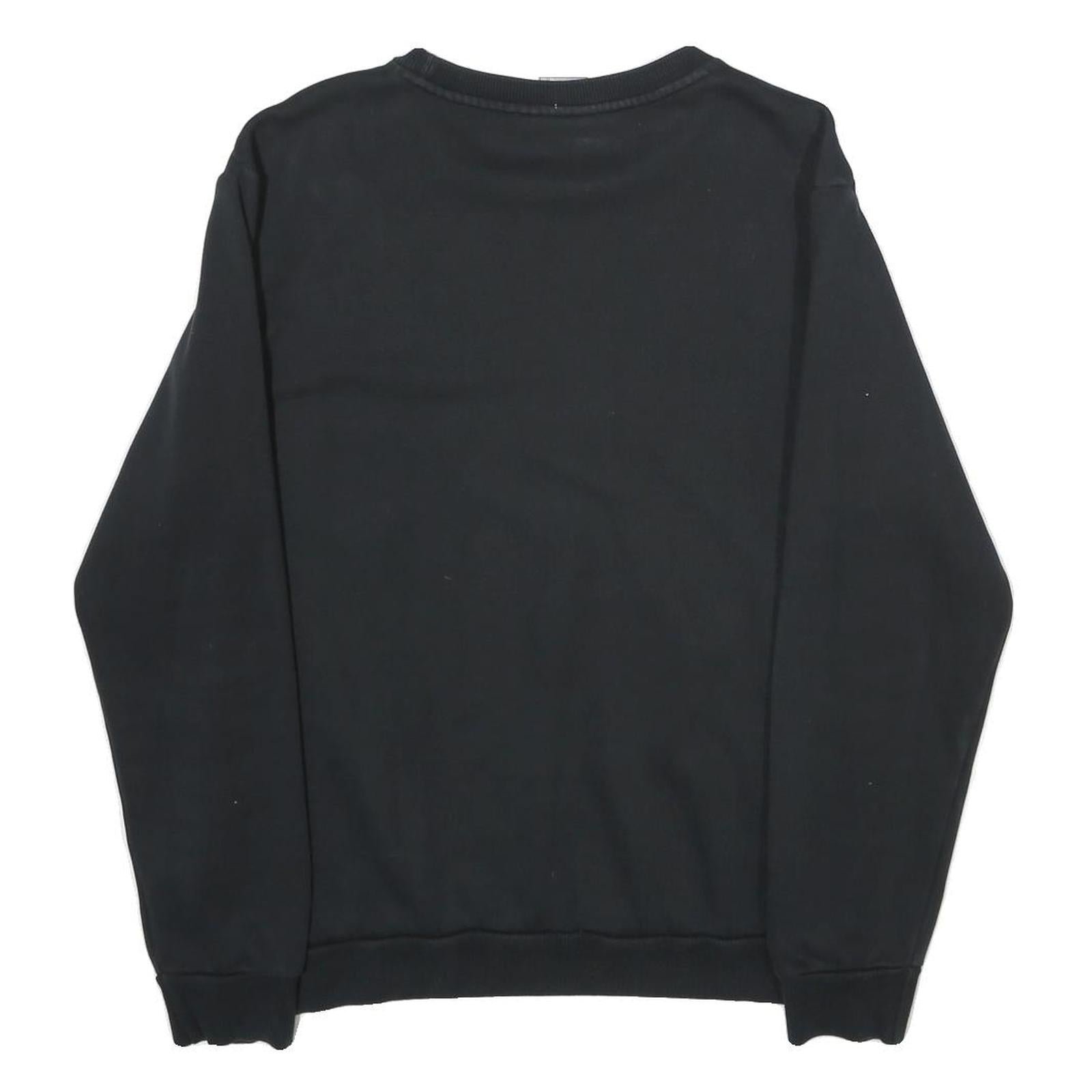 PUMA Mens Black Cotton Blend Crew Neck Sweatshirt M Logo Printed Casual