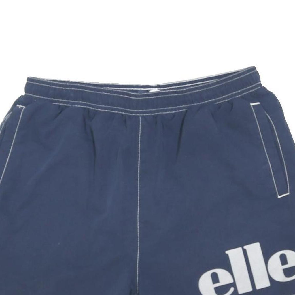 ELLESSE Mens Shorts Navy Blue Casual S W37 Logo Print Polyester Blend