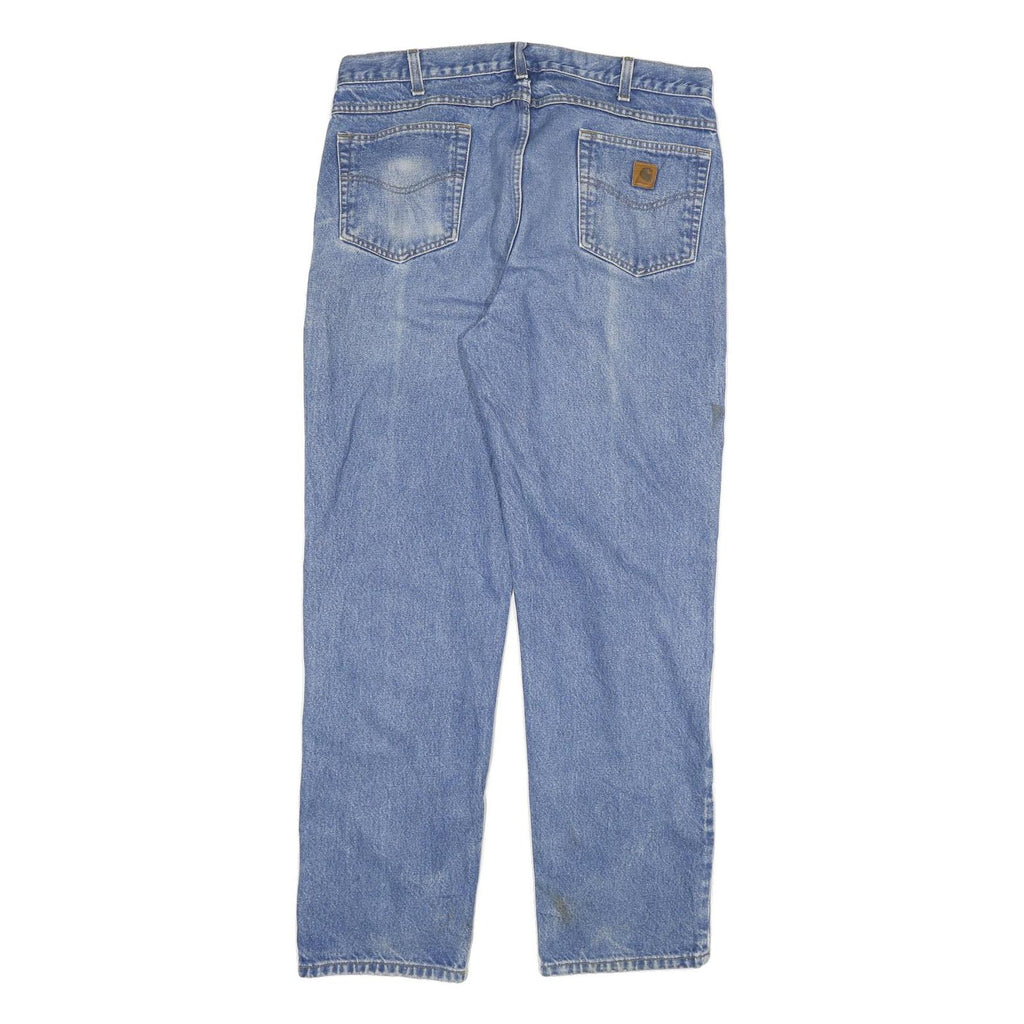 CARHARTT Mens Relaxed Blue Denim Jeans W38 L34 Zip Closure Classic Pockets