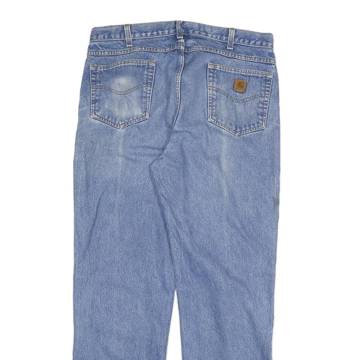 CARHARTT Mens Relaxed Blue Denim Jeans W38 L34 Zip Closure Classic Pockets