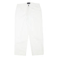 PETER POLO Womens Cotton Blend White Relaxed Straight Trousers W33 L27