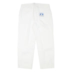 PETER POLO Womens Cotton Blend White Relaxed Straight Trousers W33 L27