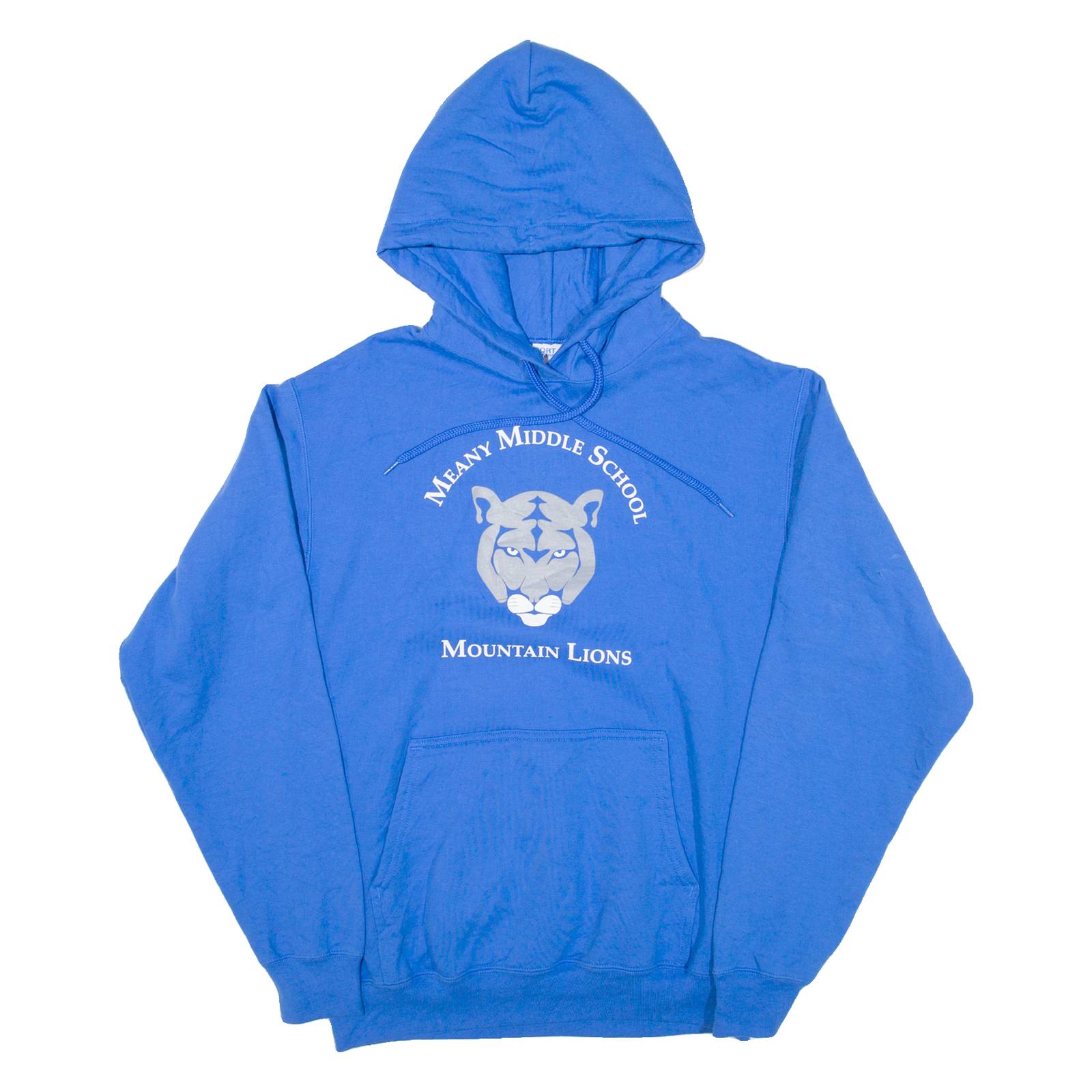 PORT & COMPANY Mountain Lions Mens Blue Hoodie USA M